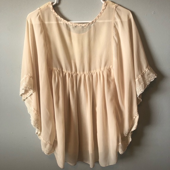 Forever 21 shirt cream colored top! 3/$20! - Picture 2 of 3